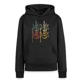 Cornemuse Cornemuse Cornemuse - Sweat à capuche Premium bio Femme - noir - Devant - Julia (174cm)
