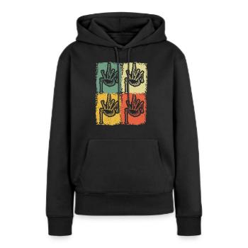 Cornemuse Cornemuse Cornemuse - Sweat à capuche Premium bio Femme - noir - Devant - Julia (174cm)