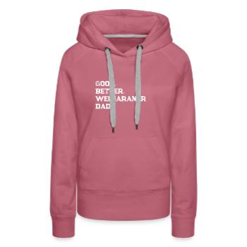 Weimaraner - Frauen Premium Bio Hoodie - Malve - Vorne - Isabella (175cm)