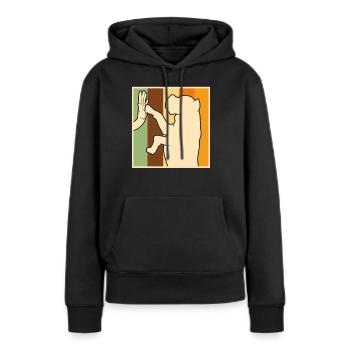 Amoureux des chiens Amoureux des chiens Chien - Sweat à capuche Premium bio Femme - noir - Devant - Julia (174cm)