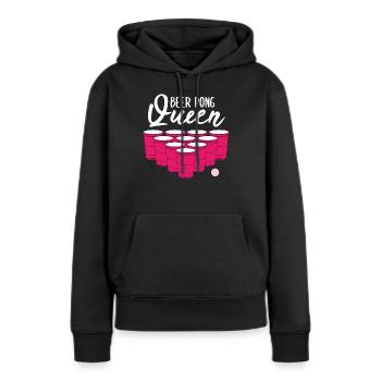 Beer Pong Queen Beer Pong Funny Gift - Women’s Premium Organic Hoodie - black - Front - Julia (174cm)