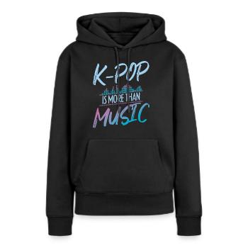 Musique pop coréenne - Sweat à capuche Premium bio Femme - noir - Devant - Julia (174cm)