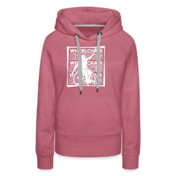 Axtwerfen Axtwerfer Rollstuhl - Frauen Premium Bio Hoodie - Malve - Vorne - Isabella (175cm)