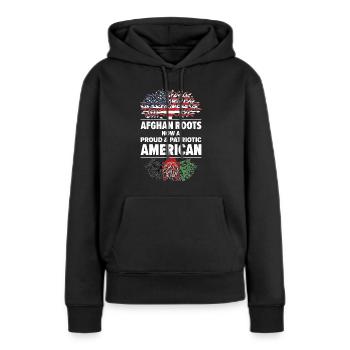 Né en Afghanistan Afghanistan Américains USA - Sweat à capuche Premium bio Femme - noir - Devant - Julia (174cm)