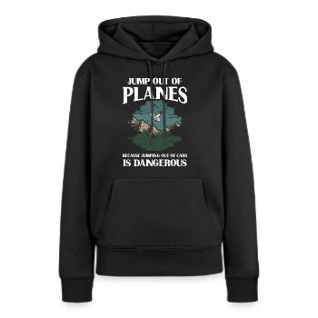 Fallschirmspringen, Fallschirmspringer - Frauen Premium Bio Hoodie - Schwarz - Vorne - Julia (174cm)
