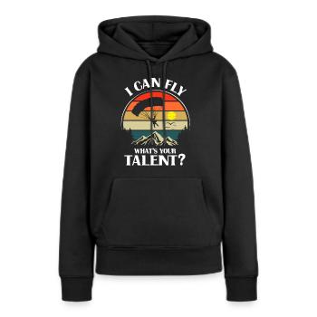 Fallschirmspringen, Fallschirmspringer - Frauen Premium Bio Hoodie - Schwarz - Vorne - Julia (174cm)