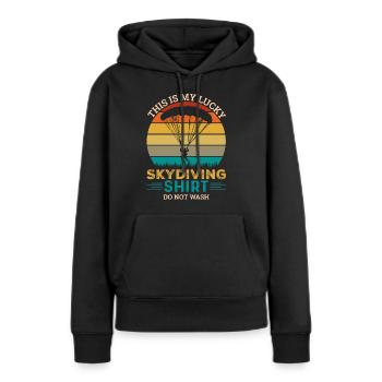 Fallschirmspringen, Fallschirmspringer - Frauen Premium Bio Hoodie - Schwarz - Vorne - Julia (174cm)