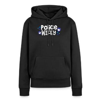 Costume d’uniforme de policier - Sweat à capuche Premium bio Femme - noir - Devant - Julia (174cm)