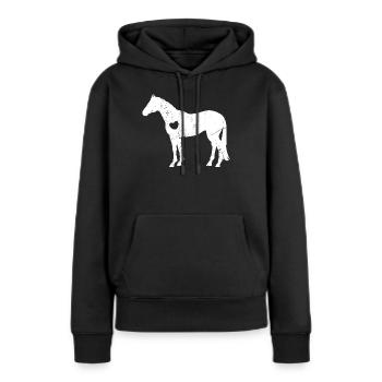 Horse Girl Gift Heart Lieblingstier - Frauen Premium Bio Hoodie - Schwarz - Vorne - Julia (174cm)