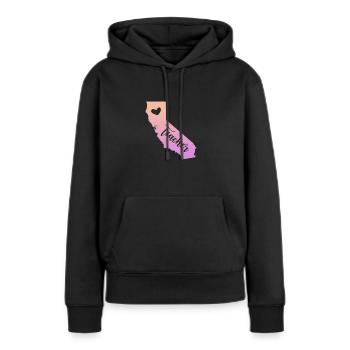 Kalifornien - Frauen Premium Bio Hoodie - Schwarz - Vorne - Julia (174cm)