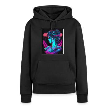 Vaporwave Griechische Mythologie Gott Neon Olymp - Frauen Premium Bio Hoodie - Schwarz - Vorne - Julia (174cm)