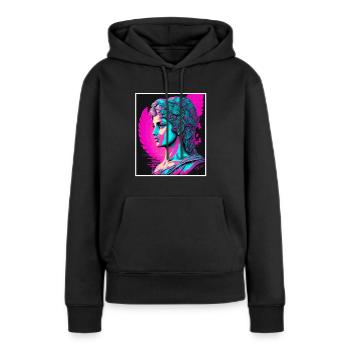 Vaporwave Griechische Mythologie Gott Neon Olymp - Frauen Premium Bio Hoodie - Schwarz - Vorne - Julia (174cm)