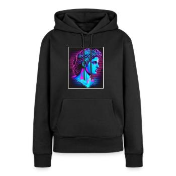 Vaporwave Griechische Mythologie Gott Neon Olymp - Frauen Premium Bio Hoodie - Schwarz - Vorne - Julia (174cm)