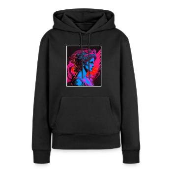 Vaporwave Griechische Mythologie Gott Neon Olymp - Frauen Premium Bio Hoodie - Schwarz - Vorne - Julia (174cm)