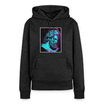 Vaporwave Griechische Mythologie Gott Neon Olymp - Frauen Premium Bio Hoodie - Schwarz - Vorne - Julia (174cm)
