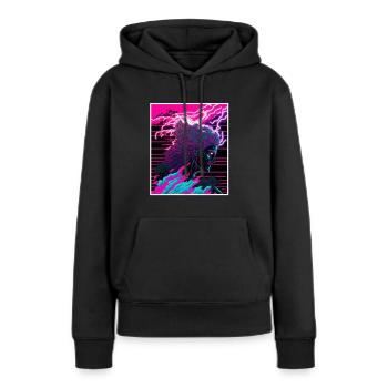 Vaporwave Griechische Mythologie Gott Neon Olymp - Frauen Premium Bio Hoodie - Schwarz - Vorne - Julia (174cm)