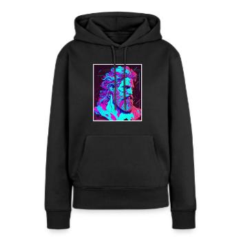 Vaporwave Griechische Mythologie Gott Neon Olymp - Frauen Premium Bio Hoodie - Schwarz - Vorne - Julia (174cm)