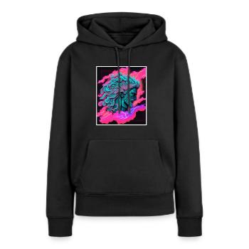 Vaporwave Griechische Mythologie Gott Neon Olymp - Frauen Premium Bio Hoodie - Schwarz - Vorne - Julia (174cm)