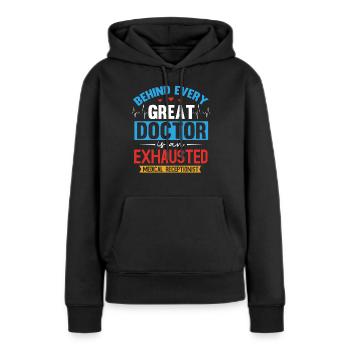 Arzthelferin, Rezeptionisten - Frauen Premium Bio Hoodie - Schwarz - Vorne - Julia (174cm)