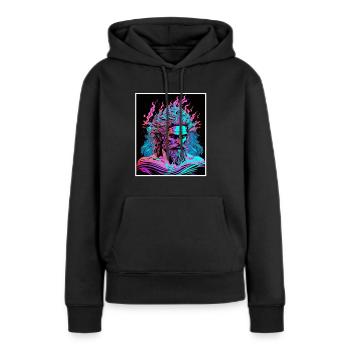 Vaporwave Griechische Mythologie Gott Neon Olymp - Frauen Premium Bio Hoodie - Schwarz - Vorne - Julia (174cm)