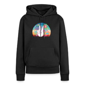 Hippie - Sweat à capuche Premium bio Femme - noir - Devant - Julia (174cm)