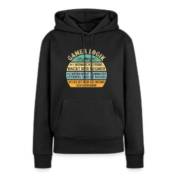 Gamer Logik Gaming Video Games Multiplayer Zocker - Frauen Premium Bio Hoodie - Schwarz - Vorne - Julia (174cm)