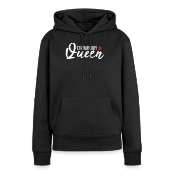 Strawberry Queen Strawberry Fruit Gift Femmes - Sweat à capuche Premium bio Femme - noir - Devant - Julia (174cm)