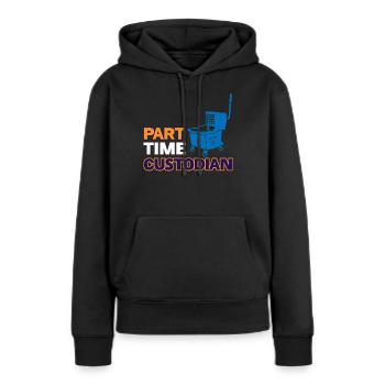 Teilzeit-Depotbank - Frauen Premium Bio Hoodie - Schwarz - Vorne - Julia (174cm)