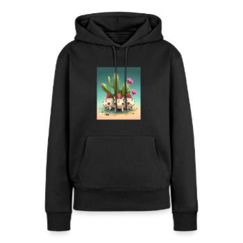 Mexican Cactus Plant Lover Cactus Axolotl Mexican - Frauen Premium Bio Hoodie - Schwarz - Vorne - Julia (174cm)