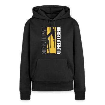 Légende de la plate-forme pétrolière - Sweat à capuche Premium bio Femme - noir - Devant - Julia (174cm)