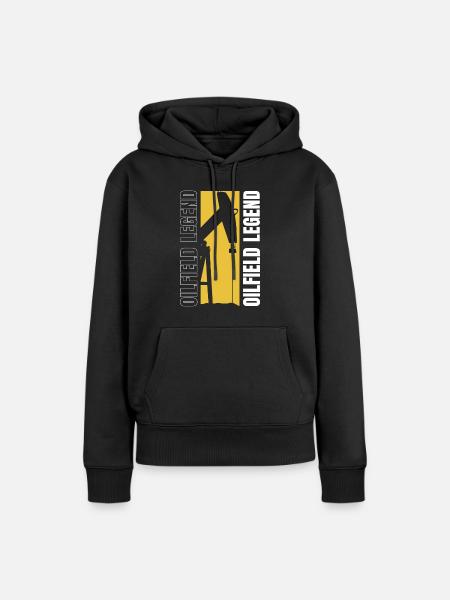 Ölfeld Bohrinsel Legende - Frauen Premium Bio Hoodie - Schwarz