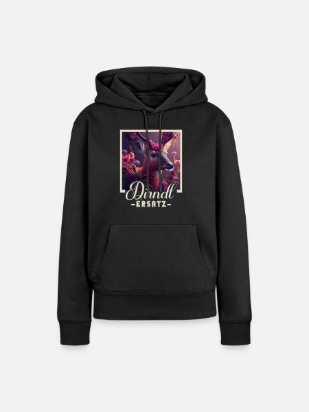 Dirndl Ersatz Dirndl Trachten Kostüm Dirndl Ersatz - Frauen Premium Bio Hoodie - Schwarz