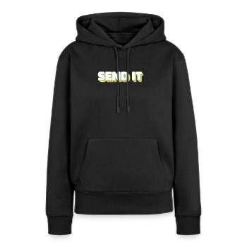 Retro Send It Full Send - Women’s Premium Organic Hoodie - black - Front - Julia (174cm)