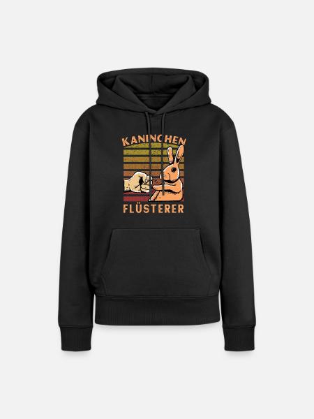 Kaninchen Flüsterer - Frauen Premium Bio Hoodie - Schwarz