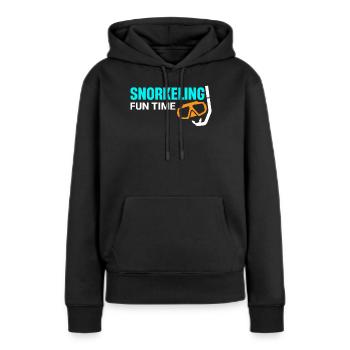 Schnorcheln, Schnorcheln, Tauchen, Unterwasser - Frauen Premium Bio Hoodie - Schwarz - Vorne - Julia (174cm)