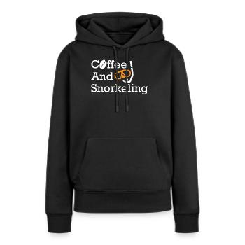 Schnorcheln, Schnorcheln, Tauchen, Unterwasser - Frauen Premium Bio Hoodie - Schwarz - Vorne - Julia (174cm)
