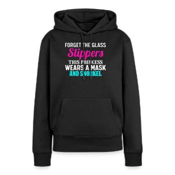 Schnorcheln, Schnorcheln, Tauchen, Unterwasser - Frauen Premium Bio Hoodie - Schwarz - Vorne - Julia (174cm)