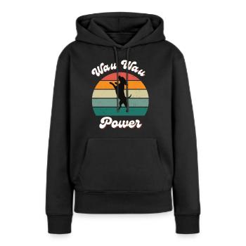 Wau Wau Power - Frauen Premium Bio Hoodie - Schwarz - Vorne - Julia (174cm)