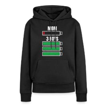 Mutter Von 3 Jungen Humor Geschenk Familie Günstig - Frauen Premium Bio Hoodie - Schwarz - Vorne - Julia (174cm)
