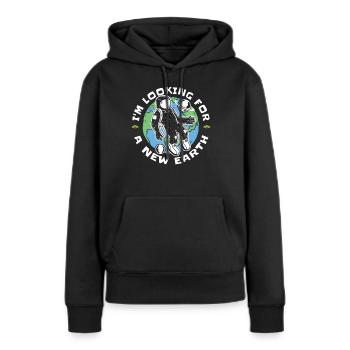 Espace Espace Terre Colonisation de l’espace - Sweat à capuche Premium bio Femme - noir - Devant - Julia (174cm)