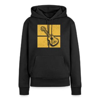 Ukulélé Joueur de ukulélé Ukuléléliste - Sweat à capuche Premium bio Femme - noir - Devant - Julia (174cm)