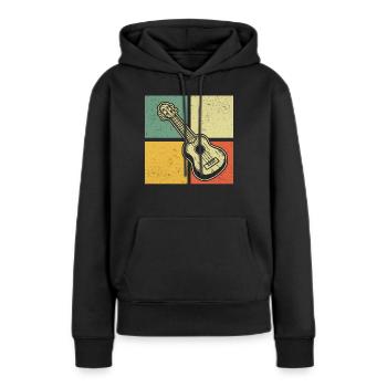 Ukulélé Joueur de ukulélé Ukuléléliste - Sweat à capuche Premium bio Femme - noir - Devant - Julia (174cm)