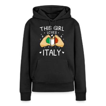 Italien Fahne Herz Urlaub Italienische Fahne - Frauen Premium Bio Hoodie - Schwarz - Vorne - Julia (174cm)