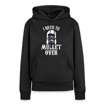 Vokuhila, Vokuhila-Frisur, Frisur, - Frauen Premium Bio Hoodie - Schwarz - Vorne - Julia (174cm)