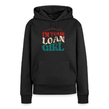 Pilotes de prêts, hypothèques, aide au crédit - Sweat à capuche Premium bio Femme - noir - Devant - Julia (174cm)
