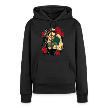 Strong Woman Mother Roses Mother's Day Gift - Women’s Premium Organic Hoodie - black - Front - Julia (174cm)