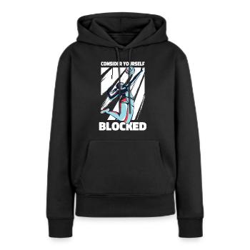 Drôle de citation de fille de volleyball - Sweat à capuche Premium bio Femme - noir - Devant - Julia (174cm)