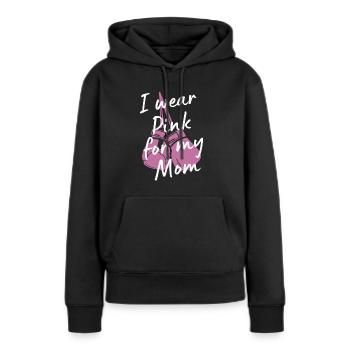 Cadeau Cancer du sein Cancer du sein Rose - Sweat à capuche Premium bio Femme - noir - Devant - Julia (174cm)