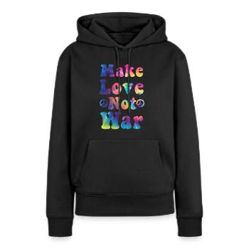 Hippie - Sweat à capuche Premium bio Femme - noir - Devant - Julia (174cm)