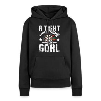 Ein enger Dreier ist mein Ziel - Frauen Premium Bio Hoodie - Schwarz - Vorne - Julia (174cm)